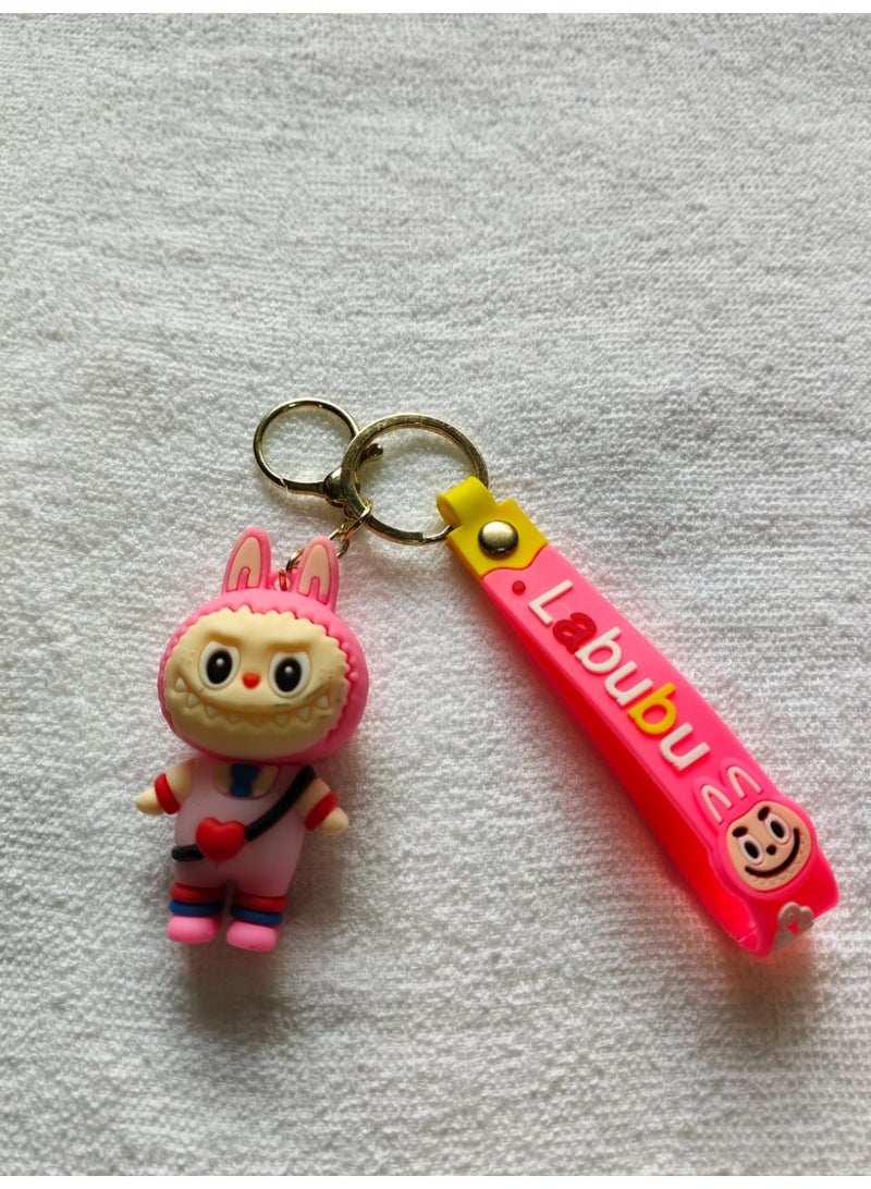 Labubu Keychain Cute Cartoon Bag Pendant for Kids Girls School Bag Backpack Zipper Keys Small Gift Accessory - Image 1